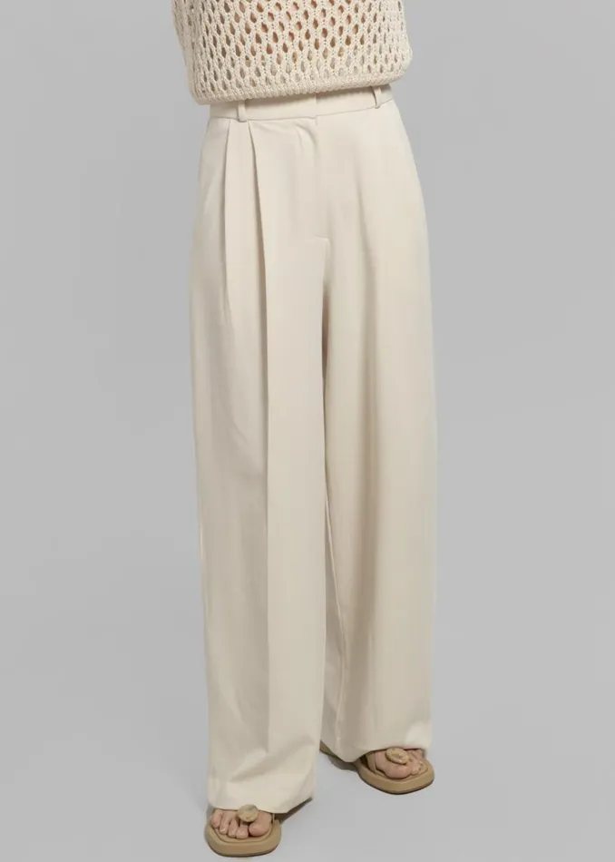 The Frankie Shop Ren Pleated Pants 8211 Cream Women Bottoms