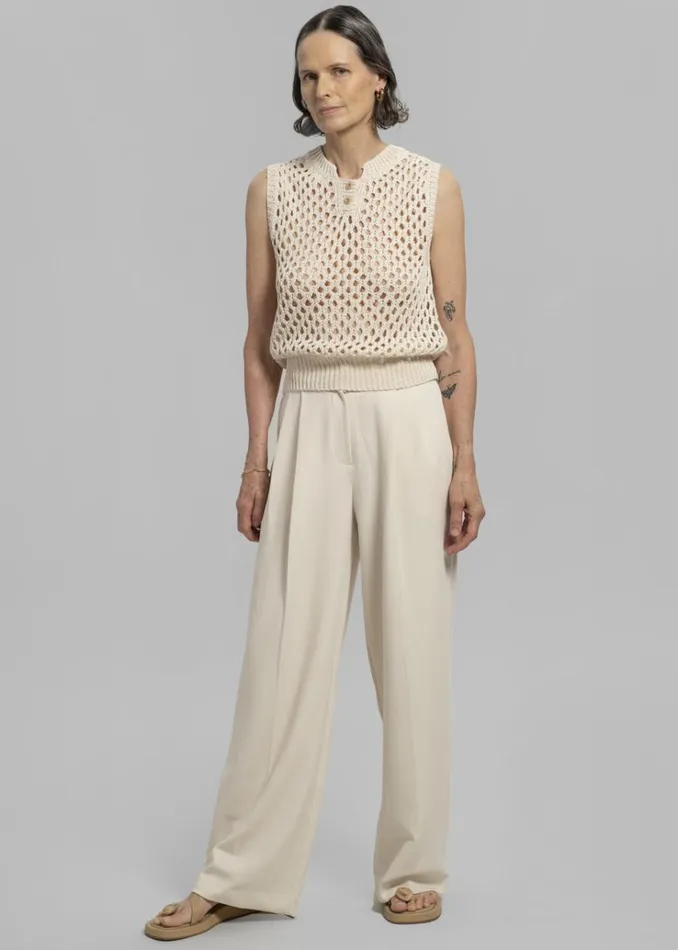 The Frankie Shop Ren Pleated Pants 8211 Cream Women Bottoms