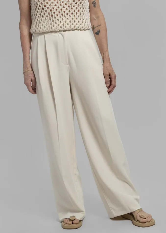 The Frankie Shop Ren Pleated Pants 8211 Cream Women Bottoms