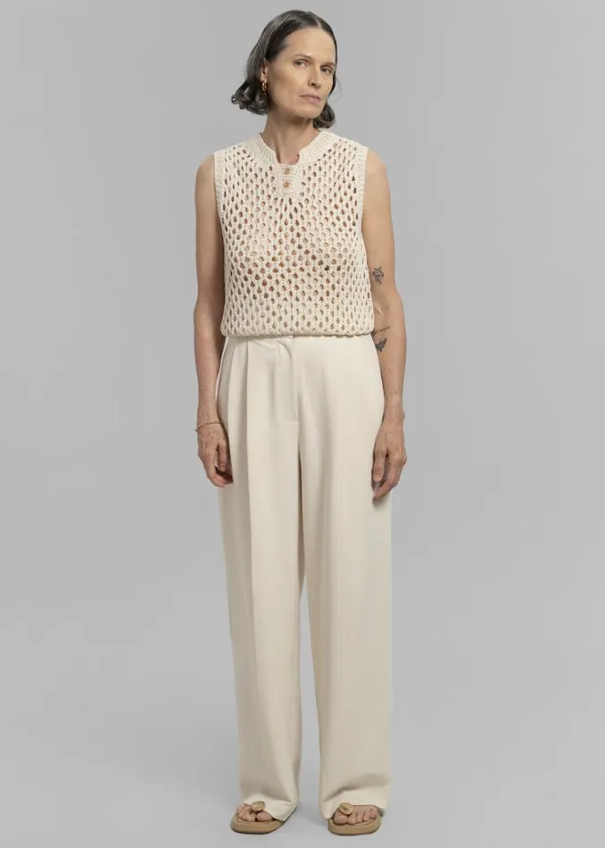 The Frankie Shop Ren Pleated Pants 8211 Cream Women Bottoms