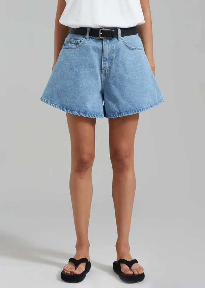 The Frankie Shop Rory Denim Shorts 8211 Light Wash Women Clothing