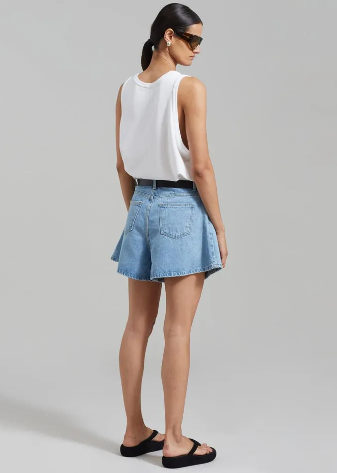 The Frankie Shop Rory Denim Shorts 8211 Light Wash Women Clothing
