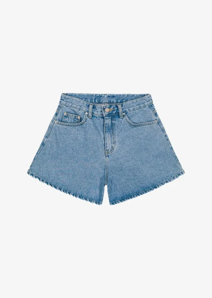 The Frankie Shop Rory Denim Shorts 8211 Light Wash Women Clothing