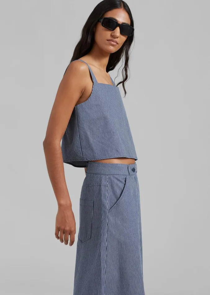 The Frankie Shop Rosalind Cropped Tank 8211 White Stripe Women Tops
