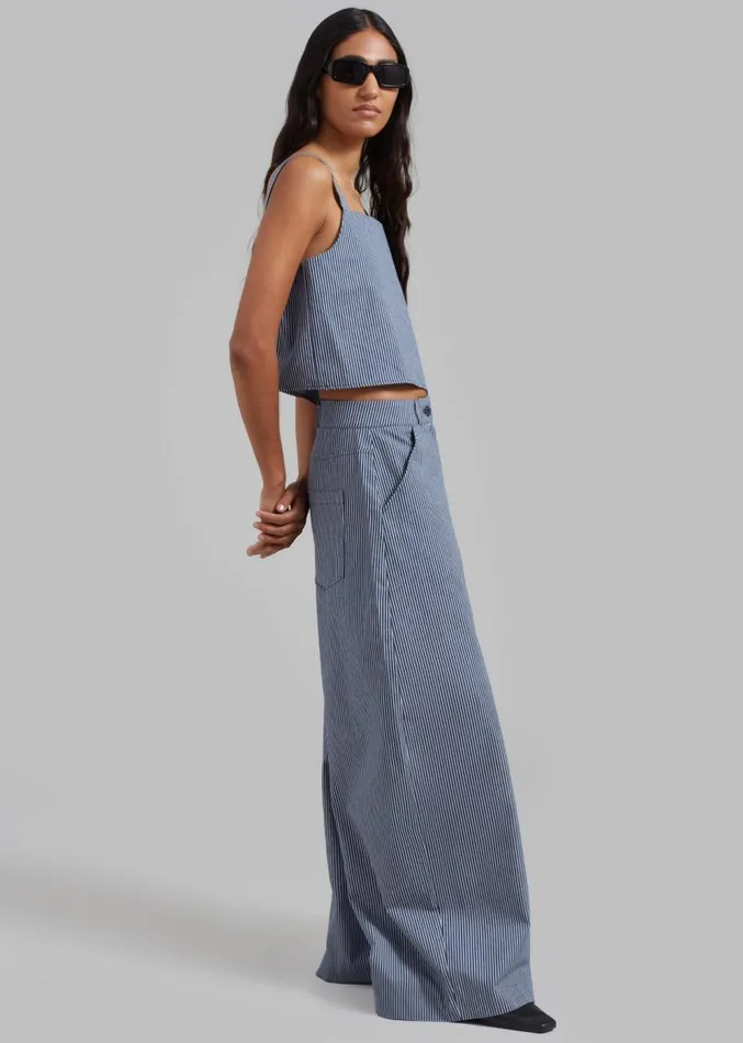 The Frankie Shop Rosalind Cropped Tank 8211 White Stripe Women Tops