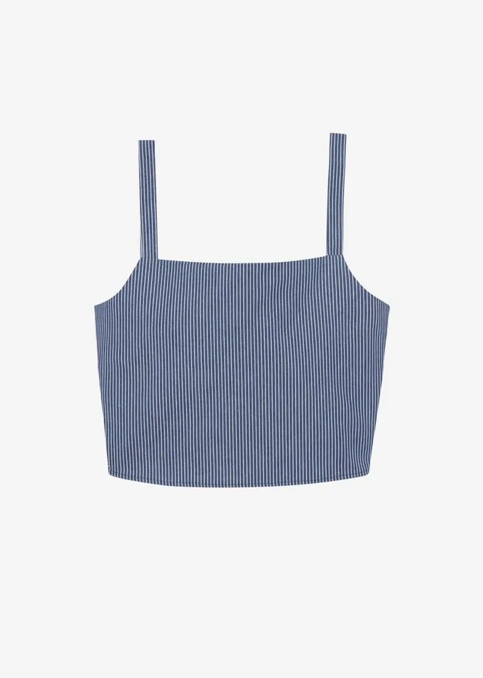 The Frankie Shop Rosalind Cropped Tank 8211 White Stripe Women Tops