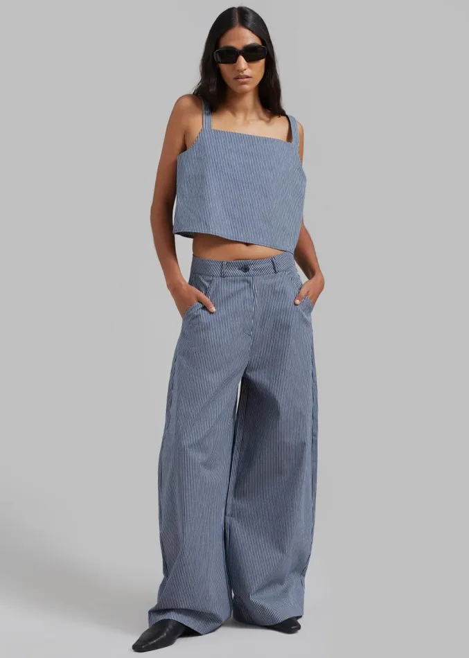 The Frankie Shop Rosalind Cropped Tank 8211 White Stripe Women Tops