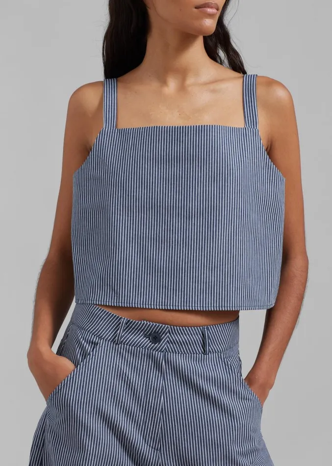 The Frankie Shop Rosalind Cropped Tank 8211 White Stripe Women Tops