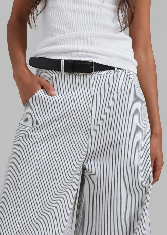 The Frankie Shop Rosalind Wide Leg Trousers 8211 Blue Stripe Women Bottoms