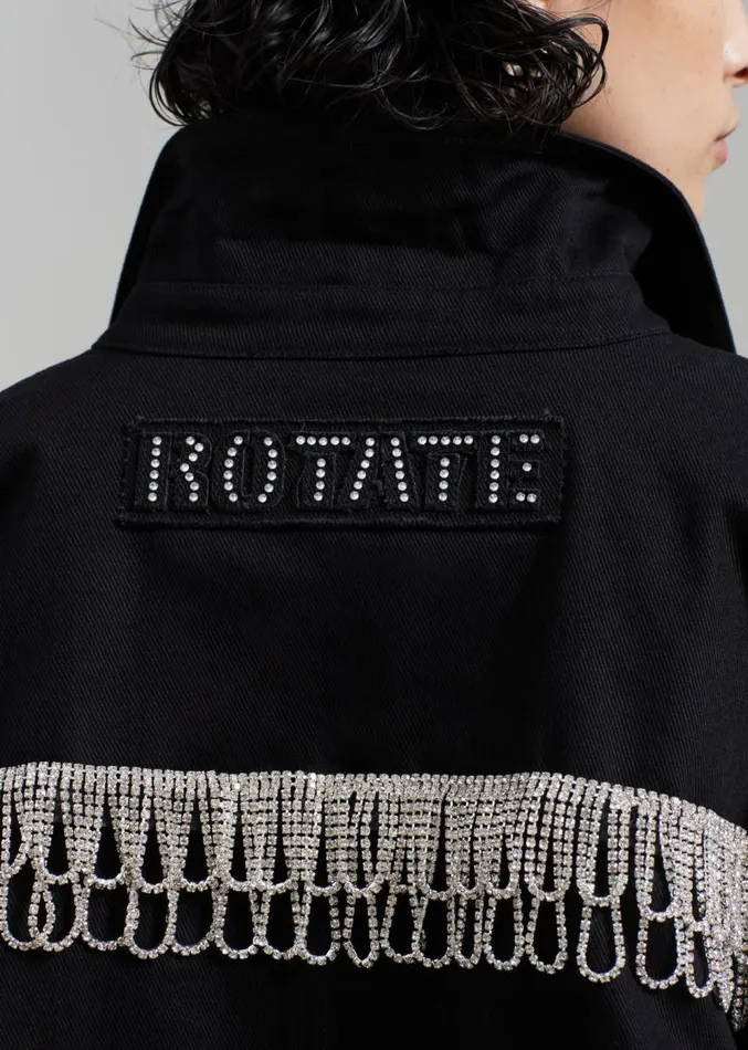 The Frankie Shop ROTATE Twill Oversized Shirt 8211 Black Women Outerwear