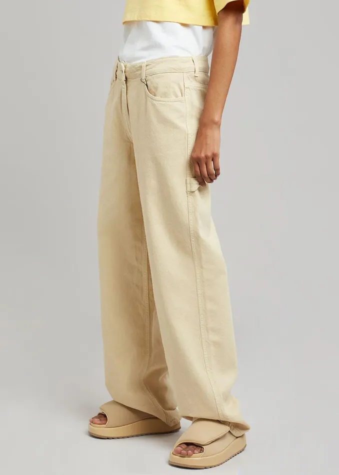 The Frankie Shop Saks Potts Salma Jeans 8211 Beige Women Bottoms