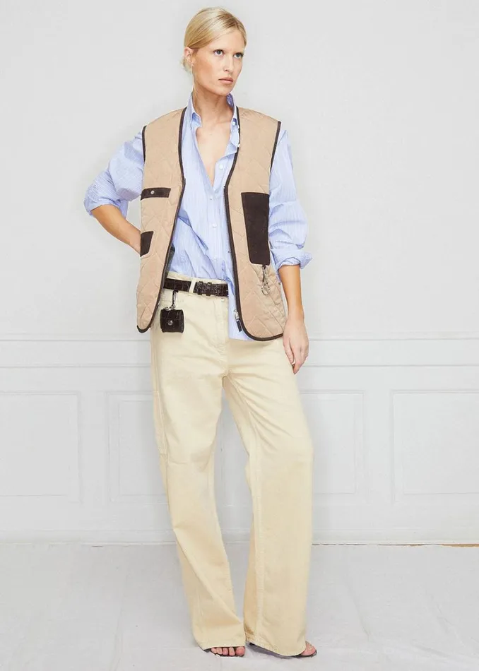 The Frankie Shop Saks Potts Salma Jeans 8211 Beige Women Bottoms