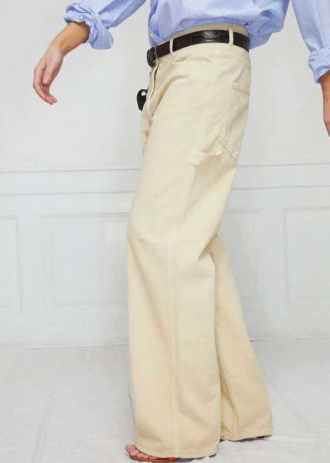 The Frankie Shop Saks Potts Salma Jeans 8211 Beige Women Bottoms