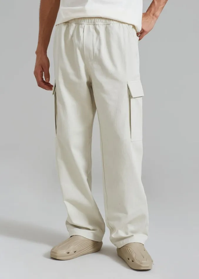 The Frankie Shop Samse and Samse Jabari Cargo Trousers 8211 Oatmeal Men Clothing
