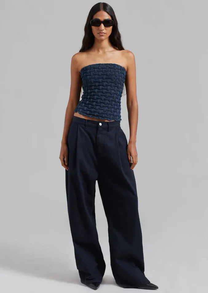 The Frankie Shop Samse Samse Anja Tube Top 8211 Mid Blue Women Clothing