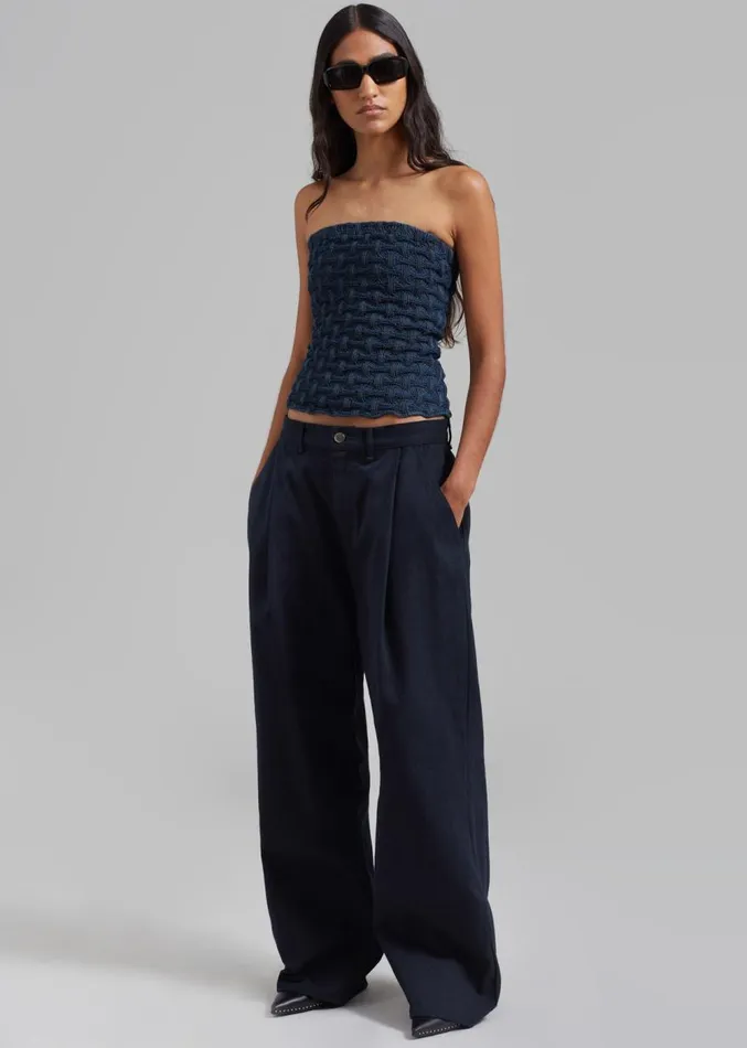 The Frankie Shop Samse Samse Anja Tube Top 8211 Mid Blue Women Clothing
