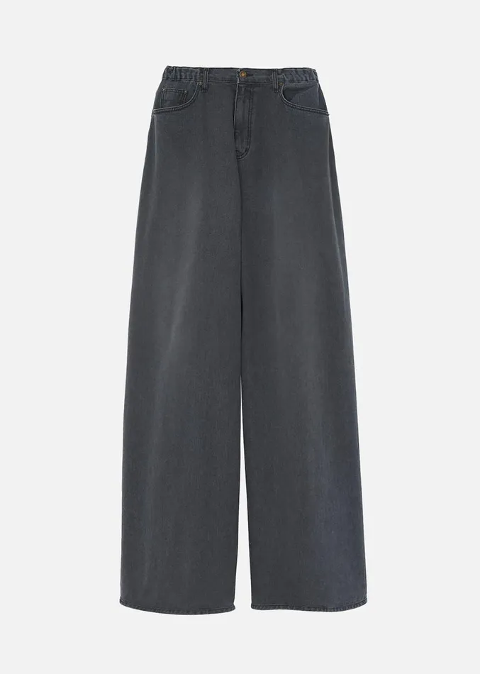 The Frankie Shop Sasha Wide Leg Jeans 8211 Dark Grey Women Clothing