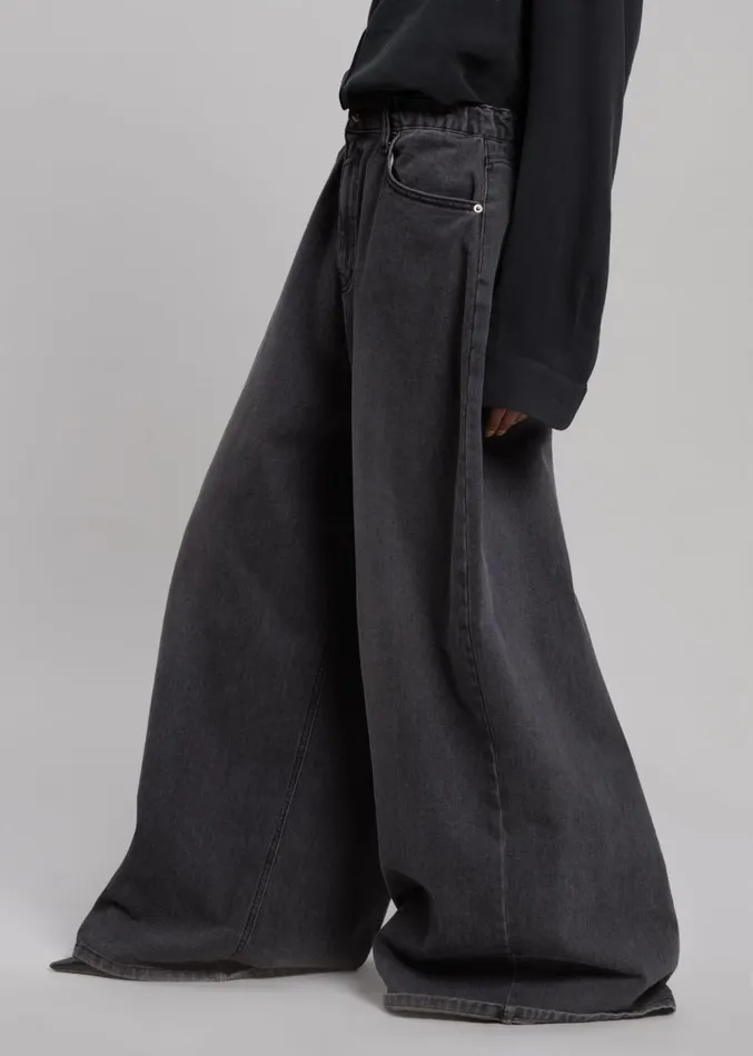 The Frankie Shop Sasha Wide Leg Jeans 8211 Dark Grey Women Clothing