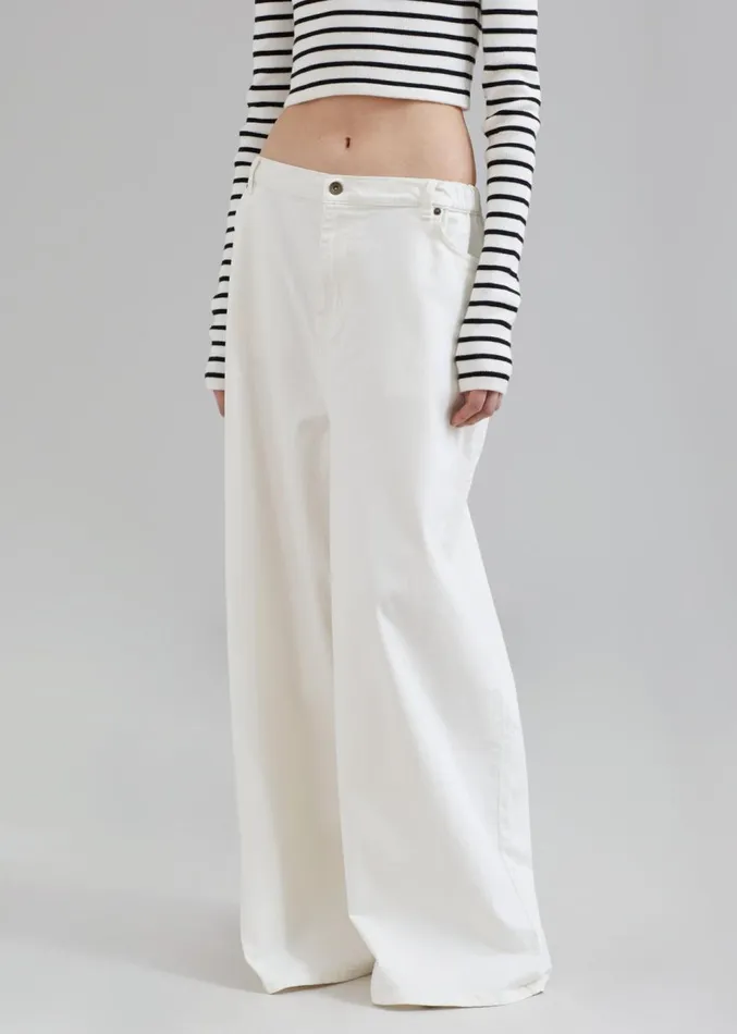 The Frankie Shop Sasha Wide Leg Jeans 8211 Off White Women Clothing