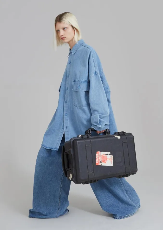 The Frankie Shop Sasha Wide Leg Jeans 8211 Worn Wash Women Clothing