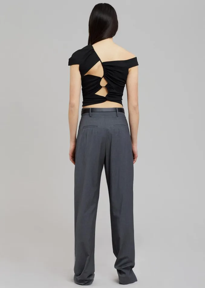 The Frankie Shop Sid Neigum Asymmetrical Cutout Tension Blouse 8211 Black Women Tops
