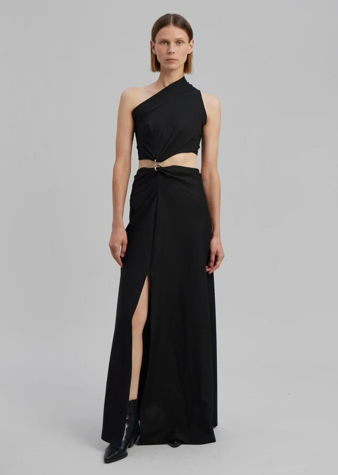 The Frankie Shop Sid Neigum Knit OneShoulder Strap Dress W Hardware Detail 8211 Black Women Dresses The Frankie Shop Sid Neigum Knit OneShoulder Strap Dress W Hardware Detail 8211 Black Women Dresses