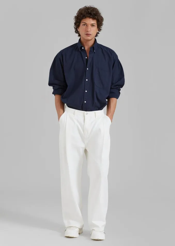The Frankie Shop Sinclair Shirt 8211 Navy Men Tops