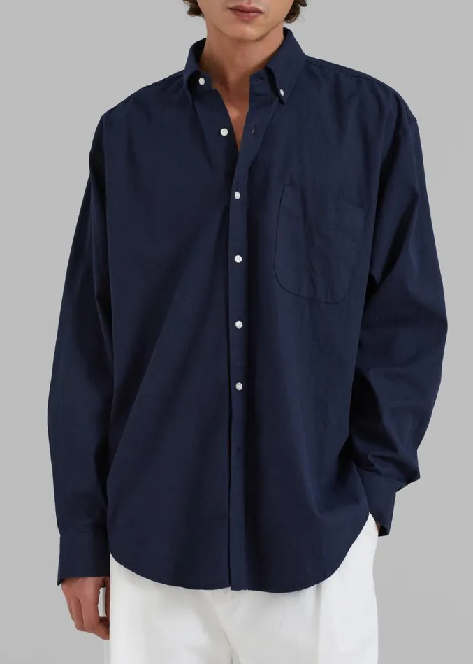 The Frankie Shop Sinclair Shirt 8211 Navy Men Tops