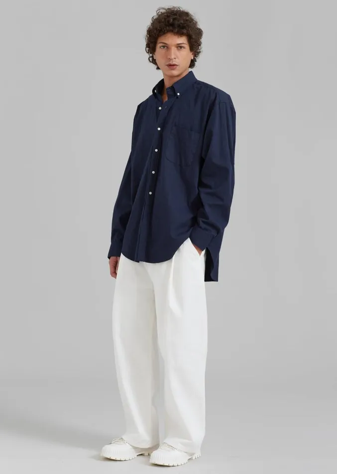 The Frankie Shop Sinclair Shirt 8211 Navy Men Tops