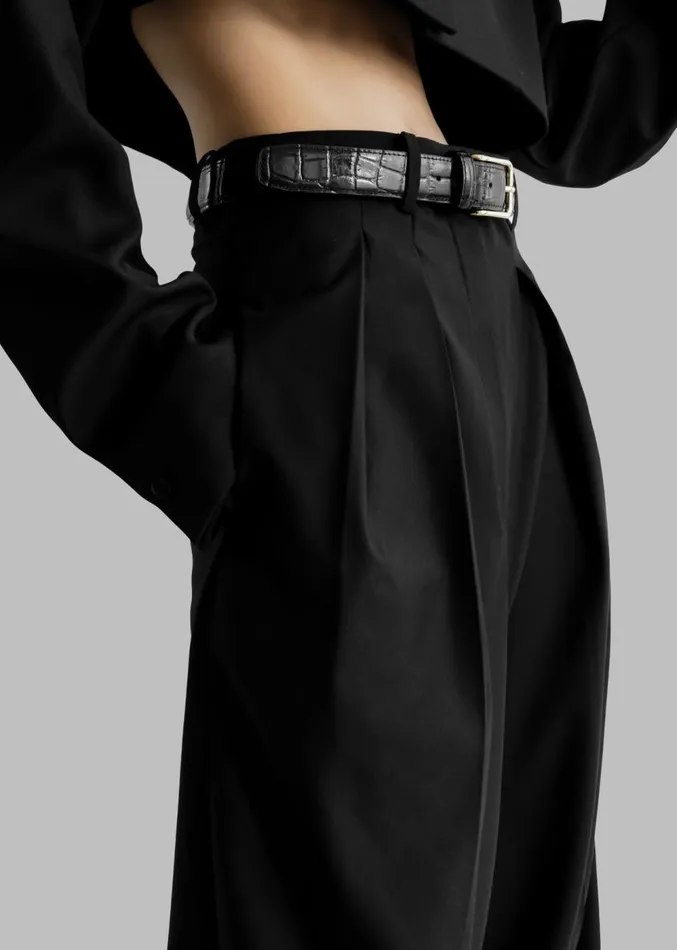 The Frankie Shop Sion Pintuck Trousers 8211 Black Women Clothing