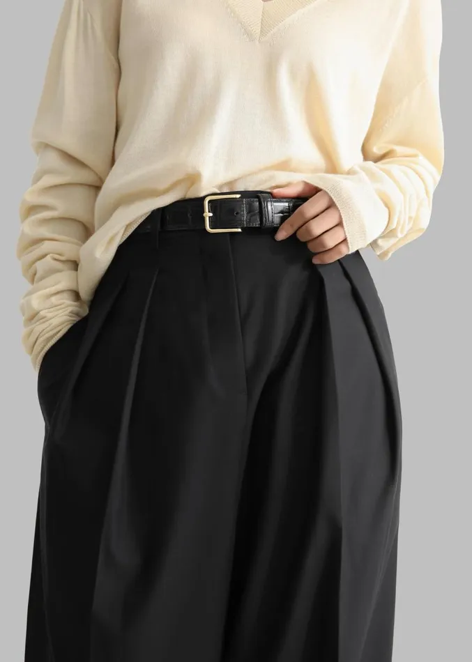 The Frankie Shop Sion Pintuck Trousers 8211 Black Women Clothing