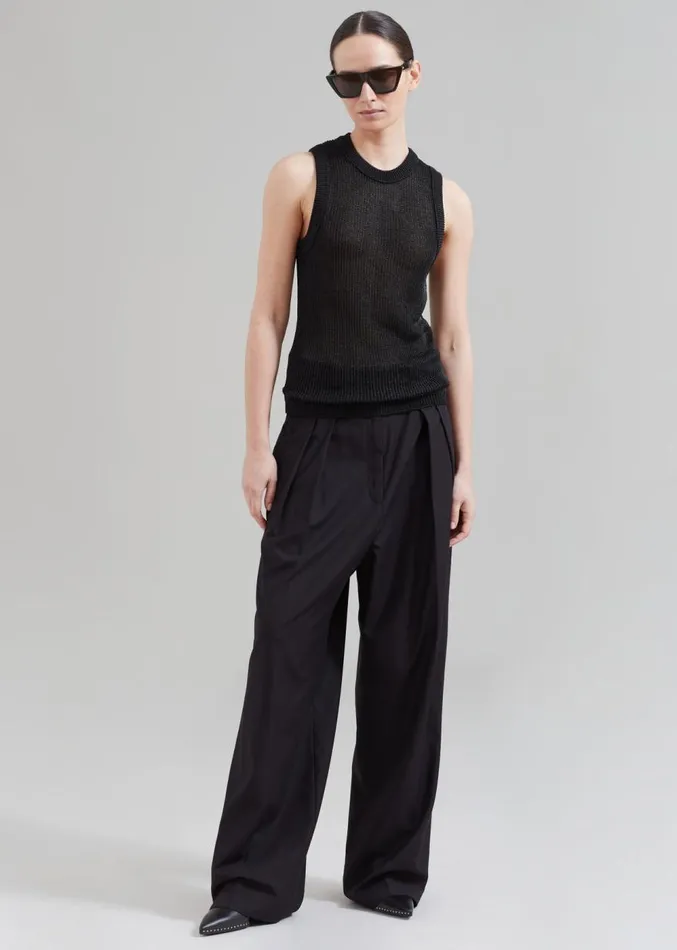The Frankie Shop Sion Pintuck Trousers 8211 Black Women Clothing