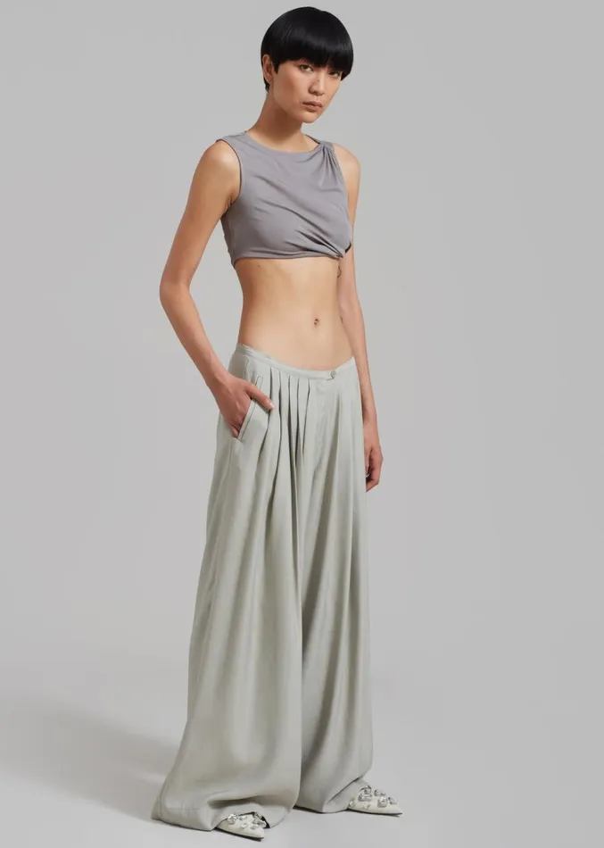 The Frankie Shop Sloane Wide Leg Trousers 8211 Grey Women Clothing