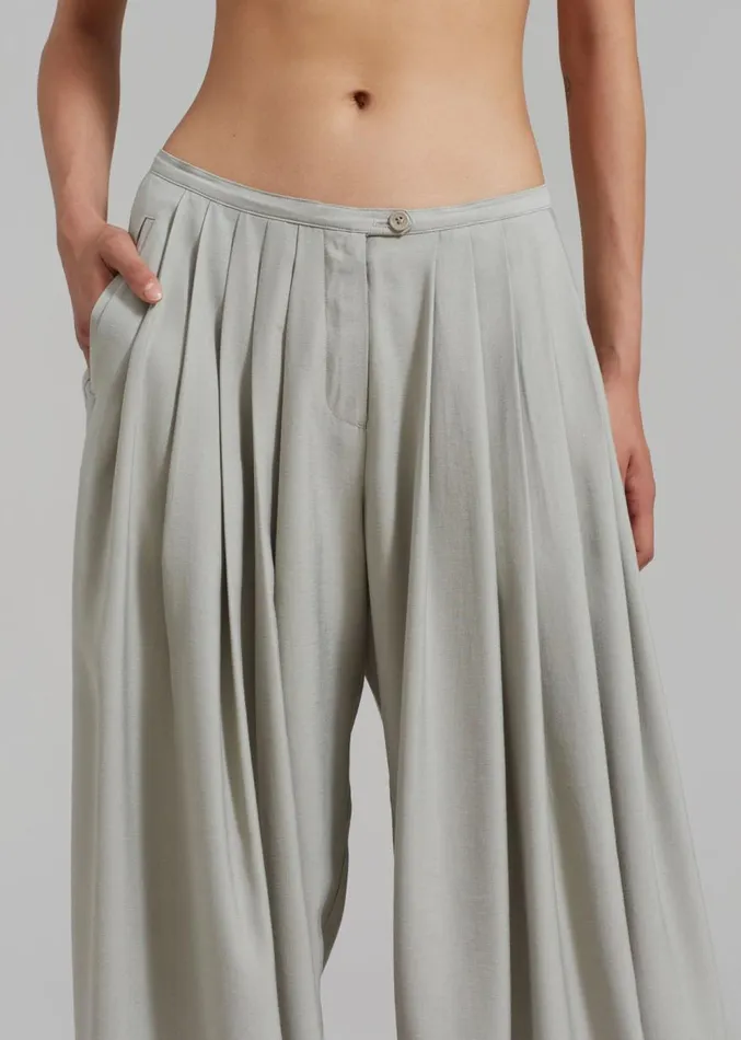 The Frankie Shop Sloane Wide Leg Trousers 8211 Grey Women Clothing