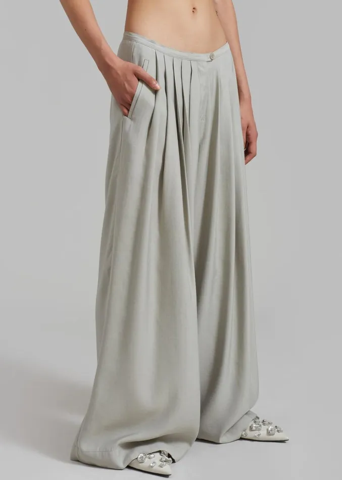 The Frankie Shop Sloane Wide Leg Trousers 8211 Grey Women Clothing