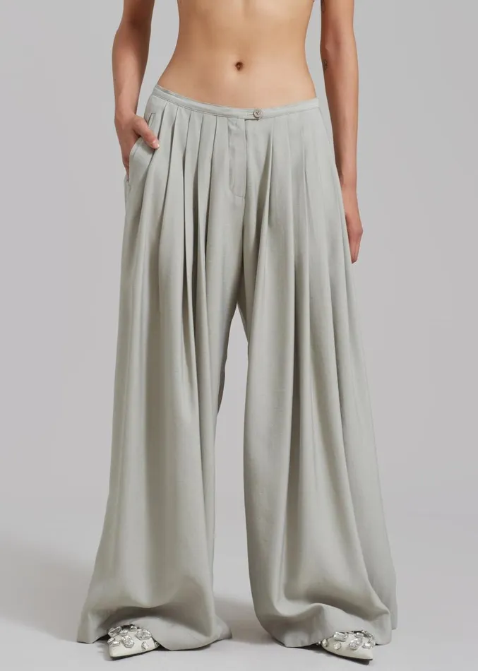 The Frankie Shop Sloane Wide Leg Trousers 8211 Grey Women Clothing