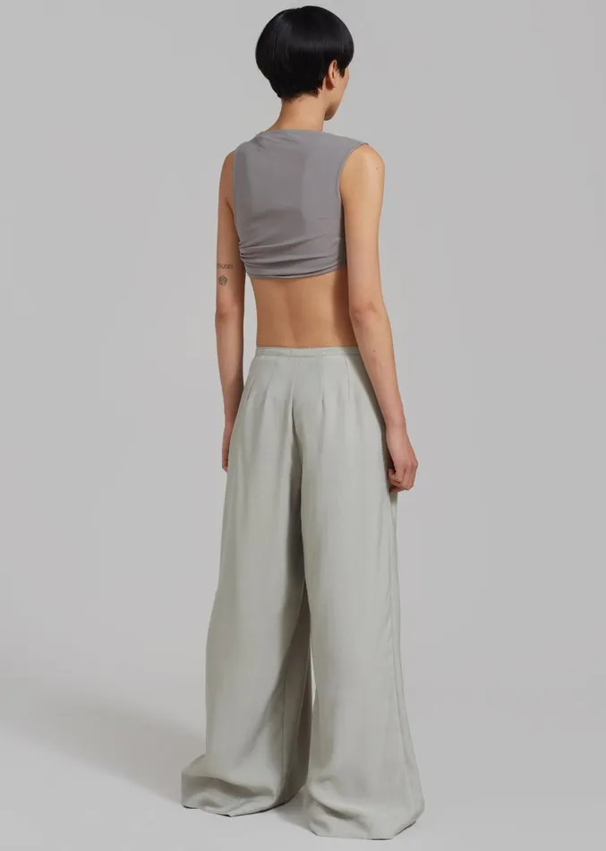 The Frankie Shop Sloane Wide Leg Trousers 8211 Grey Women Clothing