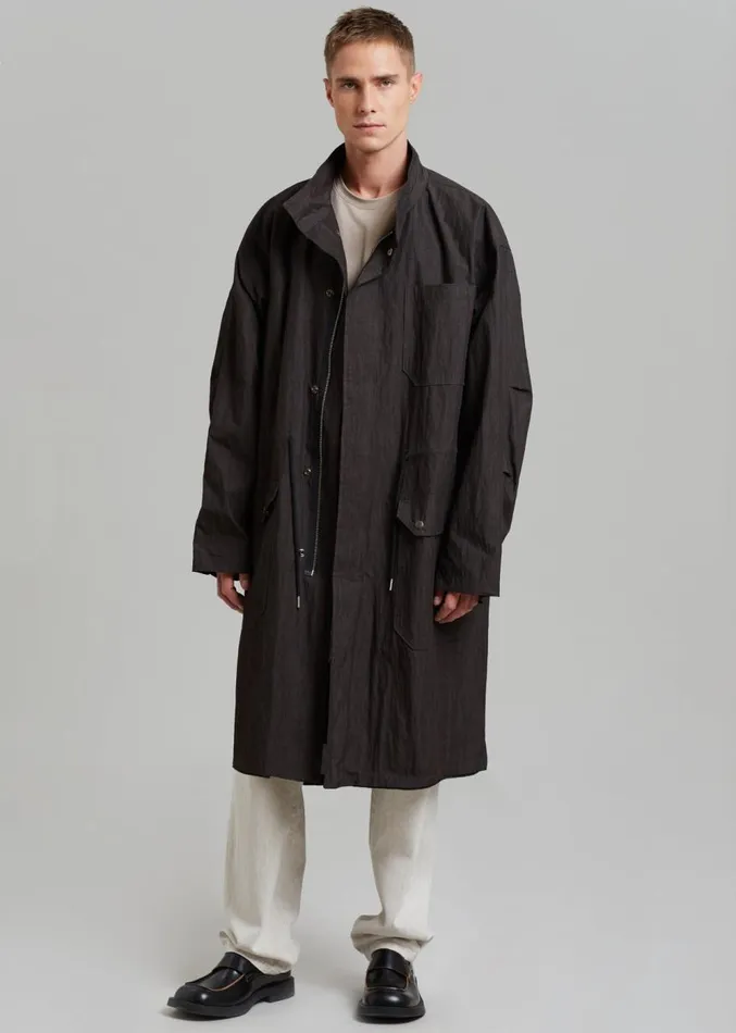 The Frankie Shop Stephen Anorak 8211 Charcoal Men Outerwear