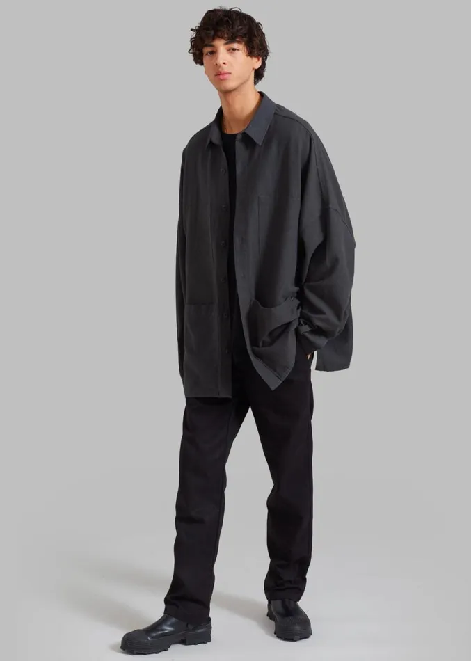 The Frankie Shop Steve Shirt 8211 Grey Wash Men Tops