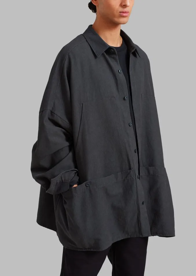 The Frankie Shop Steve Shirt 8211 Grey Wash Men Tops