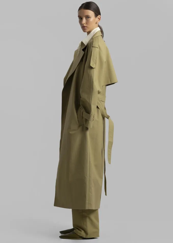 The Frankie Shop Suzanne Trench Coat 8211 Khaki Women Outerwear