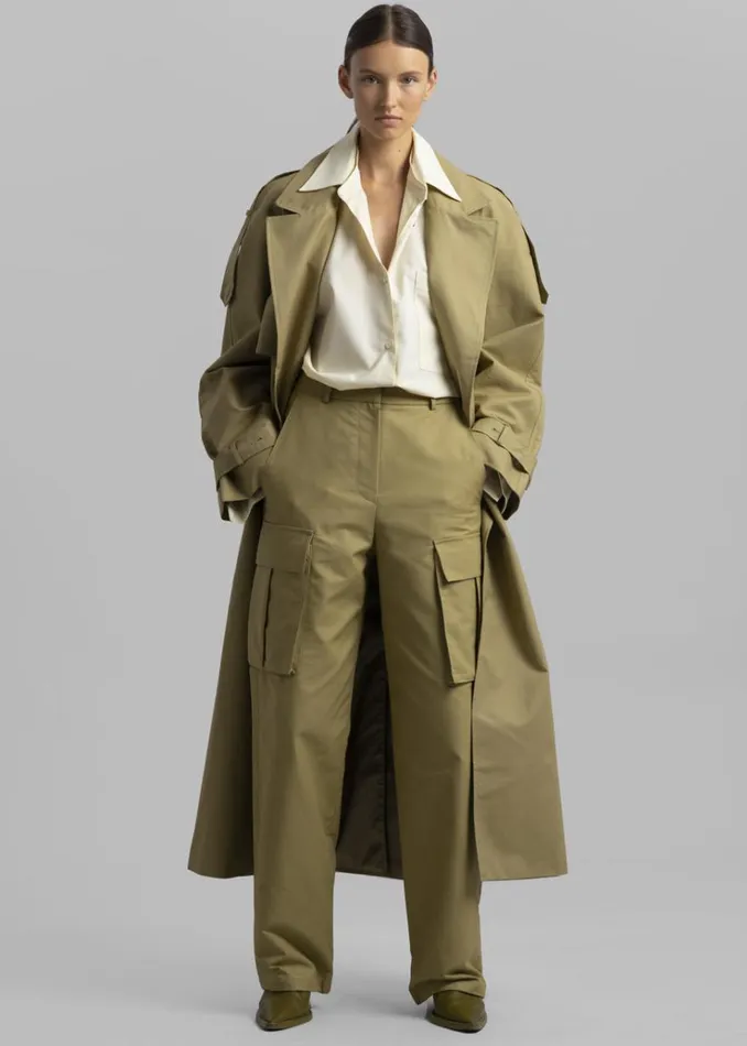 The Frankie Shop Suzanne Trench Coat 8211 Khaki Women Outerwear