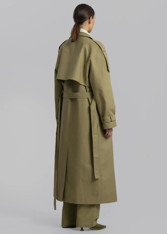 The Frankie Shop Suzanne Trench Coat 8211 Khaki Women Outerwear