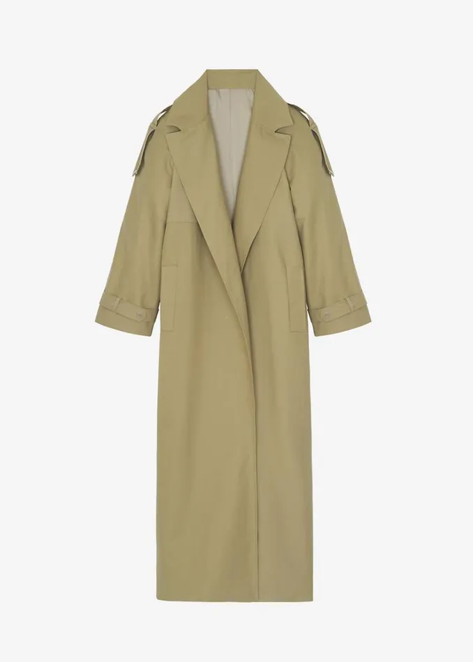 The Frankie Shop Suzanne Trench Coat 8211 Khaki Women Outerwear