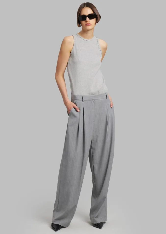 The Frankie Shop Sybil Trousers 8211 Grey Pinstripe Women Clothing