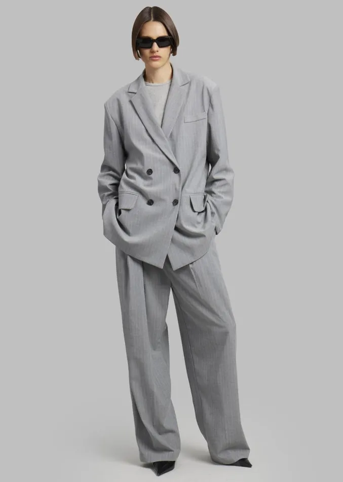 The Frankie Shop Sybil Trousers 8211 Grey Pinstripe Women Clothing