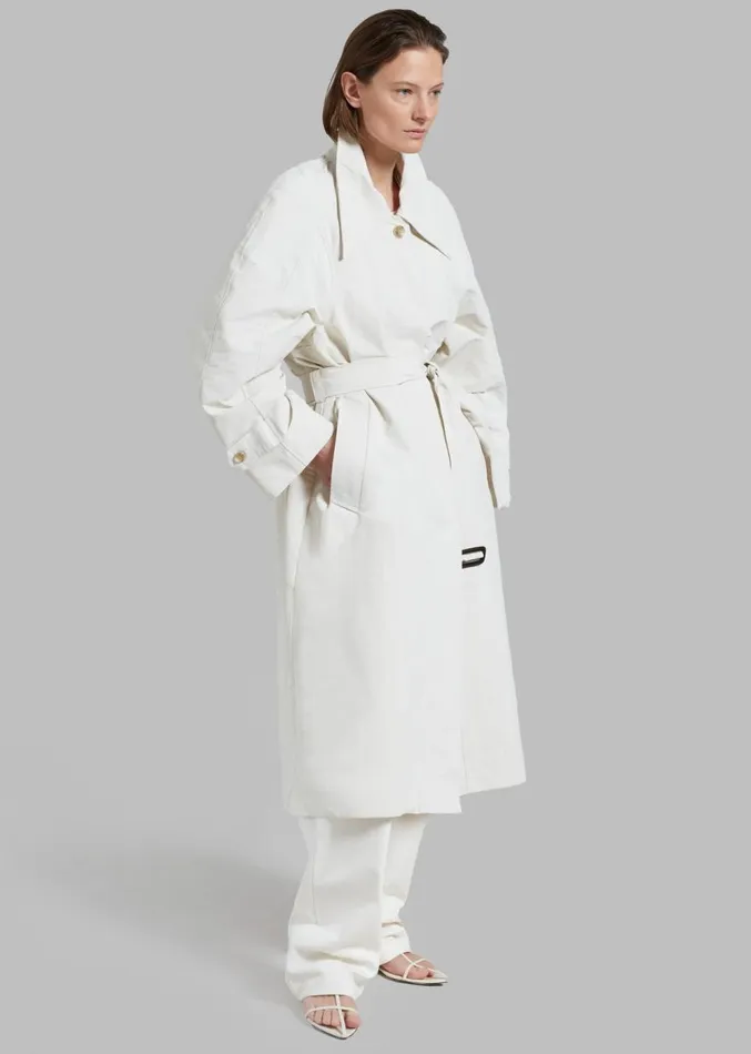 The Frankie Shop Tal Trench Coat 8211 Cream Women Clothing