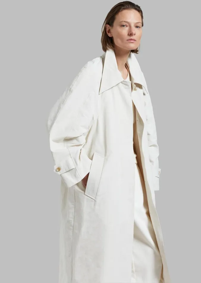 The Frankie Shop Tal Trench Coat 8211 Cream Women Clothing