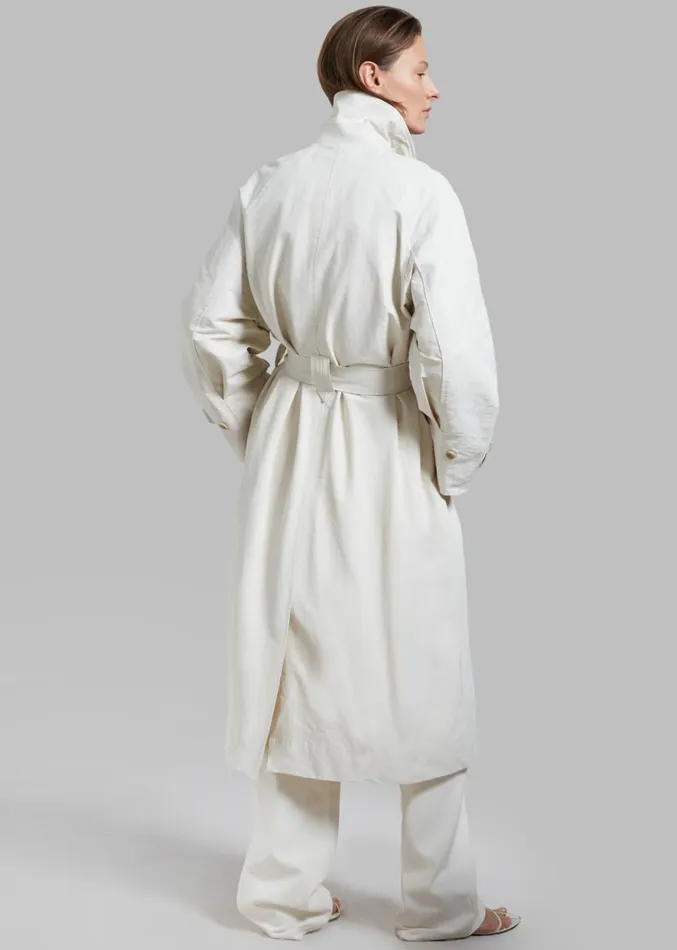 The Frankie Shop Tal Trench Coat 8211 Cream Women Clothing