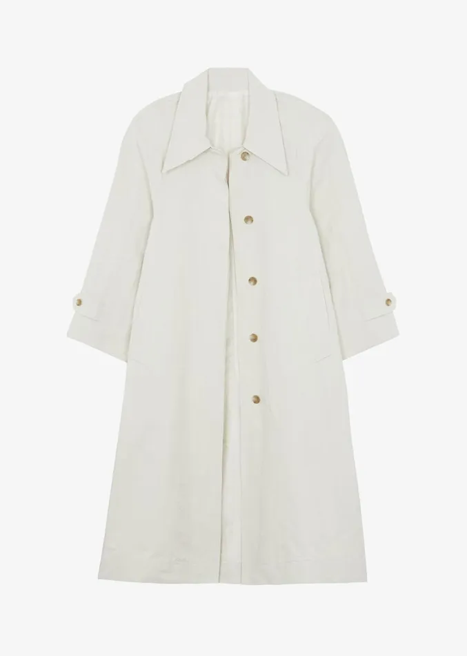 The Frankie Shop Tal Trench Coat 8211 Cream Women Clothing